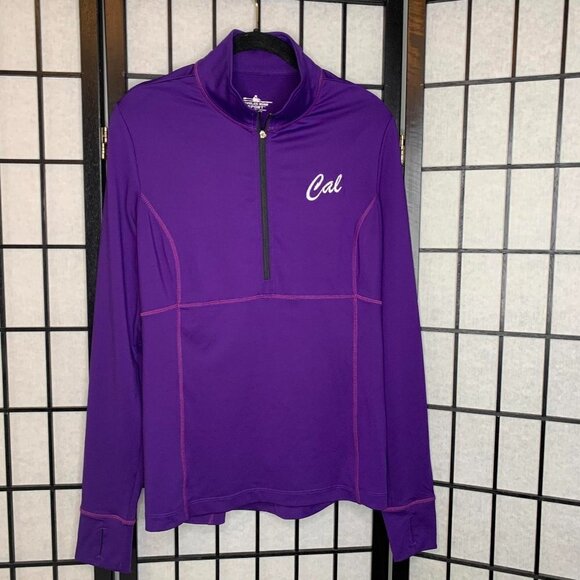 Zip Up Athletic Performance Long Sleeve Pullover Jacket Purple Medium - Picture 3 of 7